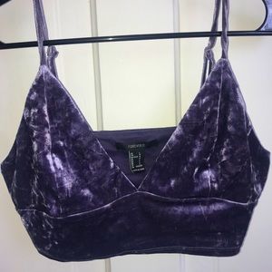 Velvet Crop Top/Bralette